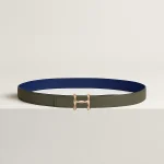 H Torsade belt buckle & Reversible leather strap 24 mm